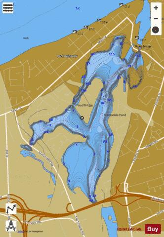 Martindale Pond depth contour Map - i-Boating App