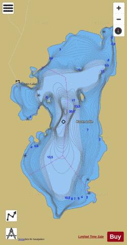 Hazen Lake depth contour Map - i-Boating App