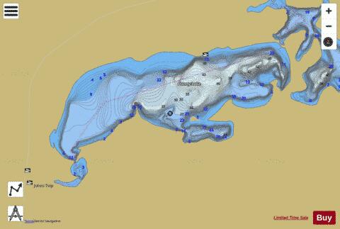 Danny Lake depth contour Map - i-Boating App