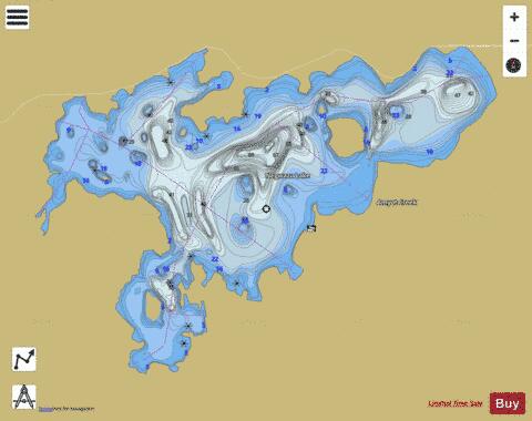 Negwazu Lake depth contour Map - i-Boating App