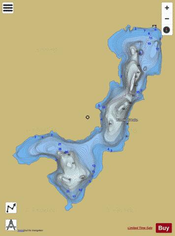 Kinniwabi Lake depth contour Map - i-Boating App