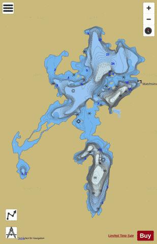 Matchinameigus Lake depth contour Map - i-Boating App