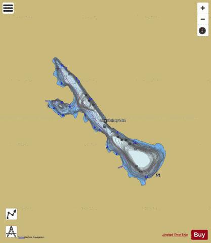 Long Mallory Lake depth contour Map - i-Boating App