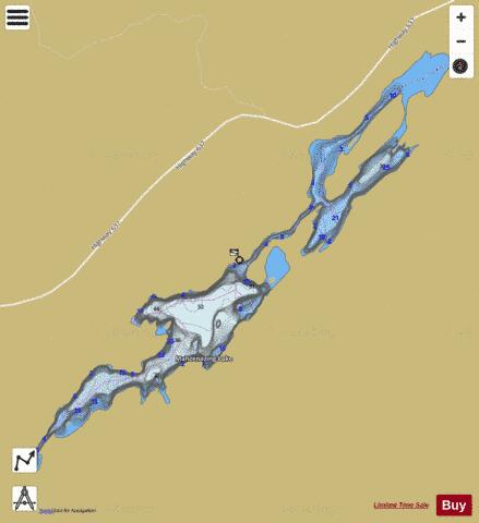 Mahzenazing Lake depth contour Map - i-Boating App