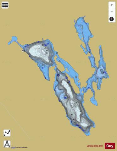 Sam Martin Lake depth contour Map - i-Boating App