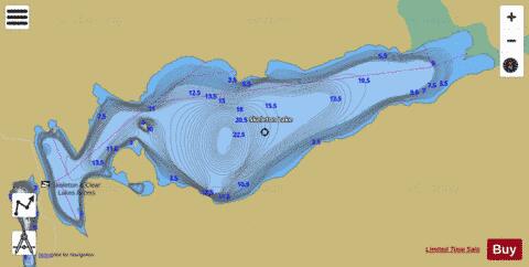 Skeleton Lake (Bayly) depth contour Map - i-Boating App