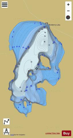 North Hodgins Lake (Blueberry Lake) depth contour Map - i-Boating App