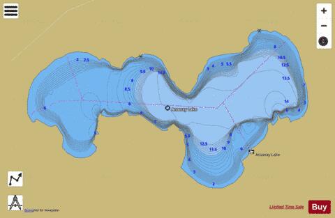 Anaway Lake depth contour Map - i-Boating App