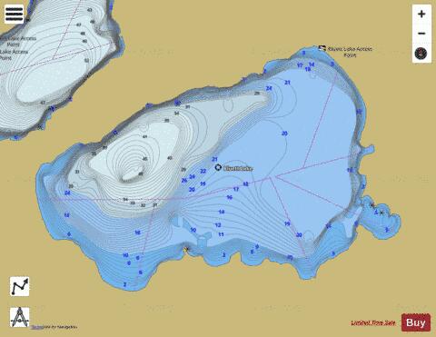 Bluette Lake depth contour Map - i-Boating App