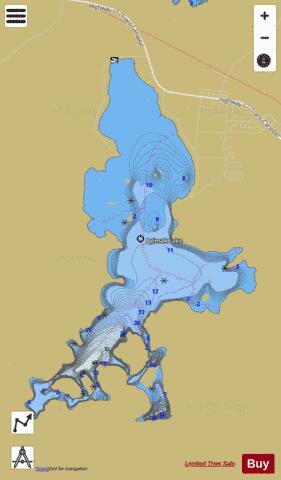 Agimak Lake depth contour Map - i-Boating App
