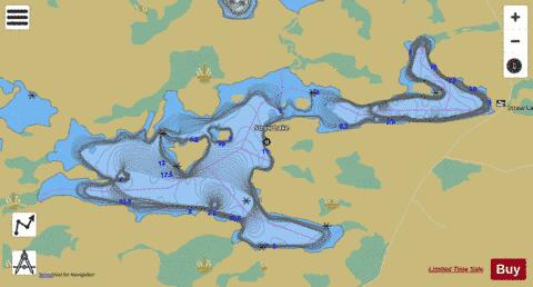 Straw Lake depth contour Map - i-Boating App