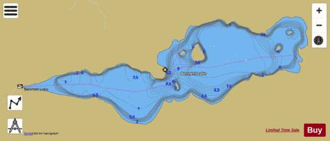 Bennett Lake depth contour Map - i-Boating App