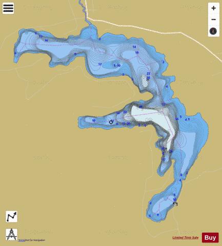 Commanda Lake depth contour Map - i-Boating App