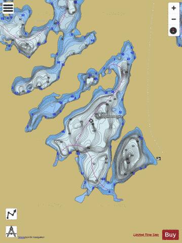 Dymond Lake depth contour Map - i-Boating App