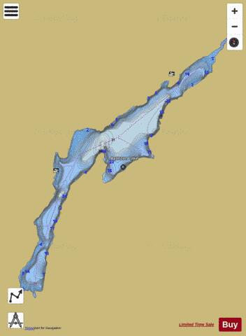 Agonzon Lake depth contour Map - i-Boating App