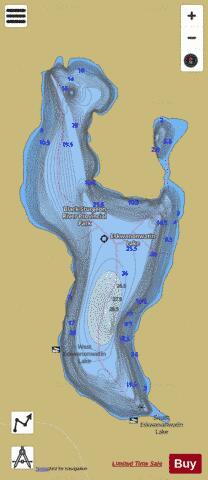 Eskwanonwatin Lake depth contour Map - i-Boating App