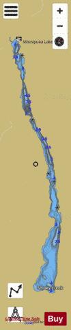 Minnipuka Lake depth contour Map - i-Boating App