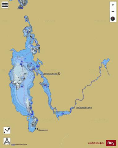 Nabakwasi Lake depth contour Map - i-Boating App