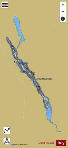 Upper Grassy Lake depth contour Map - i-Boating App