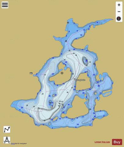 Bewag Lake depth contour Map - i-Boating App