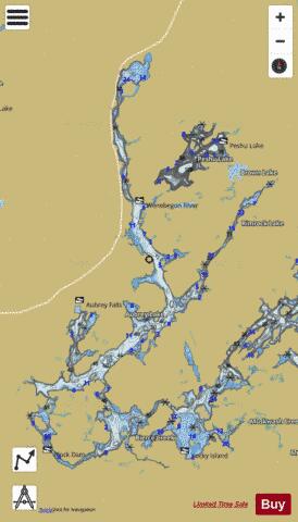 Aubrey Lake depth contour Map - i-Boating App