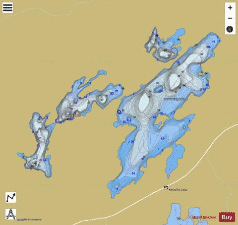 Kawawiag Lake depth contour Map - i-Boating App
