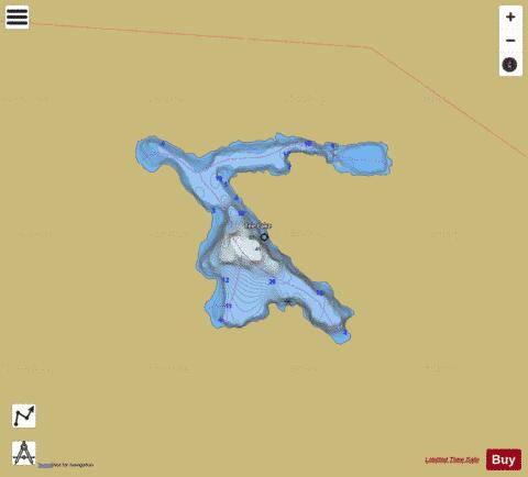 Tee Lake depth contour Map - i-Boating App