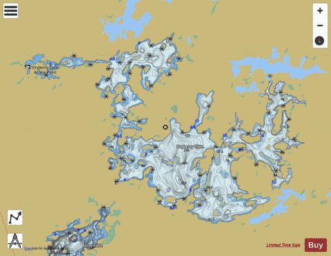 Dryberry Lake depth contour Map - i-Boating App