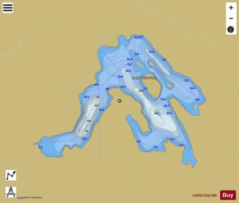Round Island Lake depth contour Map - i-Boating App