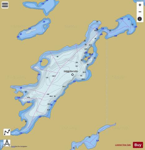Butt Lake depth contour Map - i-Boating App