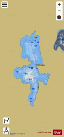 Brown Lake depth contour Map - i-Boating App
