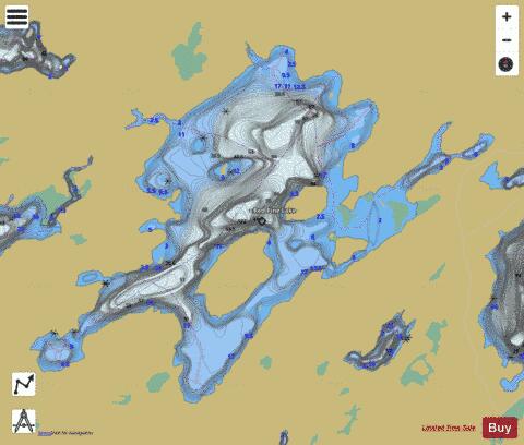 Red Pine Lake depth contour Map - i-Boating App