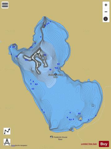 Frederick House Lake depth contour Map - i-Boating App