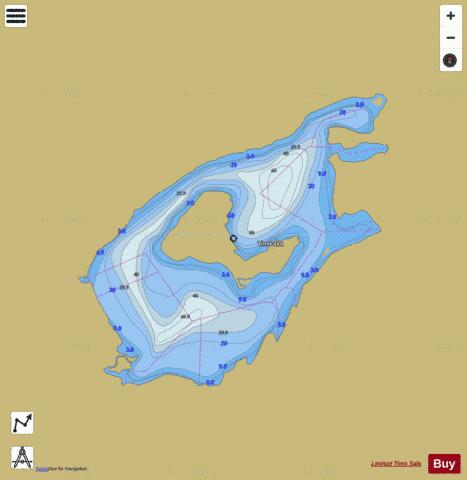 Tim Lake depth contour Map - i-Boating App