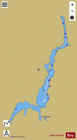 Lower Minnipuka Lake depth contour Map - i-Boating App