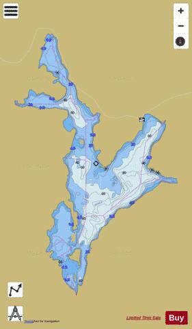 Red Squirrel Lake depth contour Map - i-Boating App