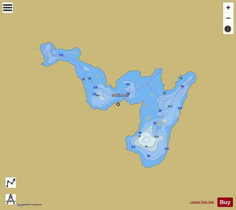 Saddle Lake depth contour Map - i-Boating App