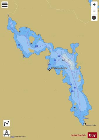 South Branch Lake depth contour Map - i-Boating App