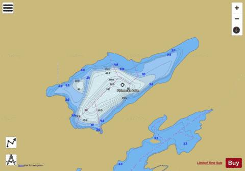 Pishnecka Lake depth contour Map - i-Boating App