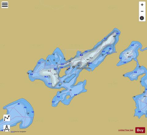 Little Trout Lake depth contour Map - i-Boating App