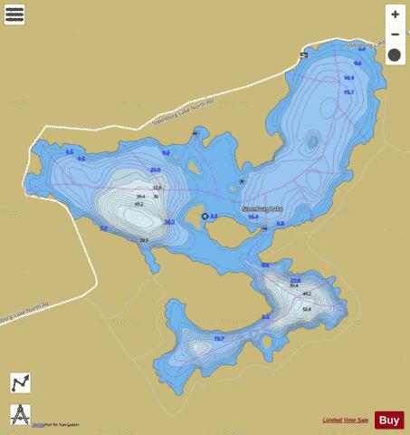 Steenburg Lake depth contour Map - i-Boating App