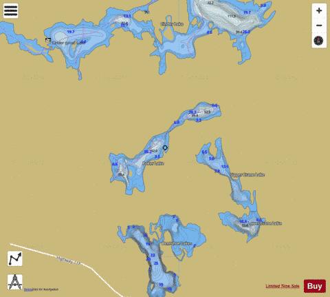Poker Lake depth contour Map - i-Boating App