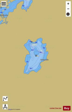 Lavery Lake depth contour Map - i-Boating App