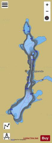 Hughes Lake depth contour Map - i-Boating App