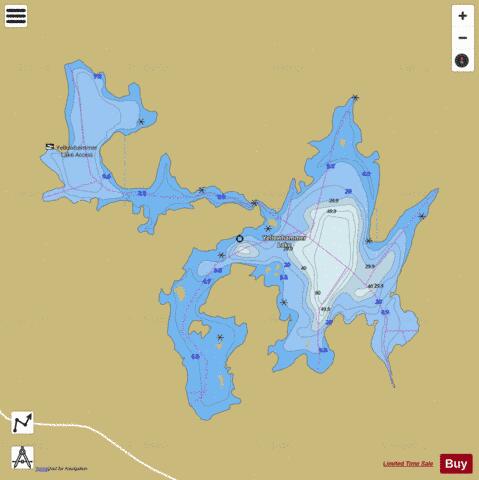 Yellowhammer Lake depth contour Map - i-Boating App