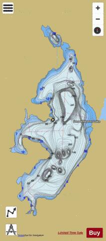 Smoothwater Lake depth contour Map - i-Boating App