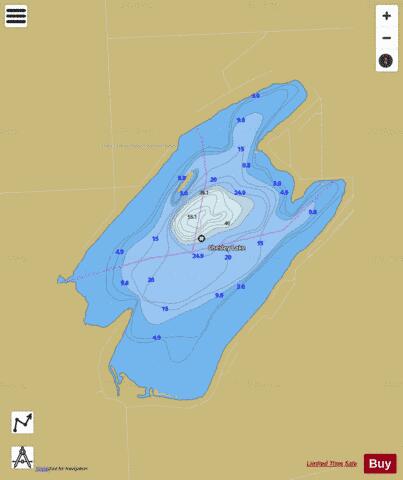 Chesley Lake depth contour Map - i-Boating App