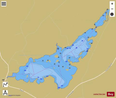 Upper Beverley Lake depth contour Map - i-Boating App