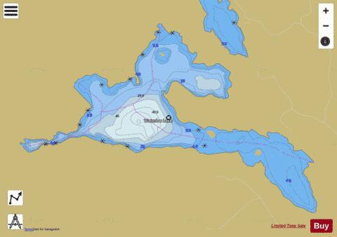 Waterloo Lake depth contour Map - i-Boating App