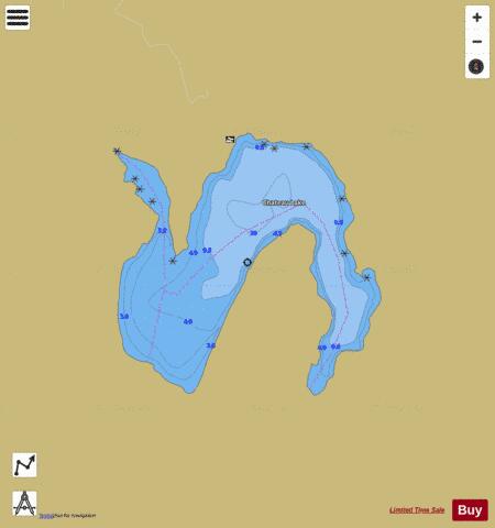 Chateau Lake depth contour Map - i-Boating App
